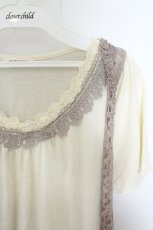 画像2: axes femme / レースベストレイヤードTシャツ M 生成り×ベージュ O-26-08-07-038-AX-TO-IG-OS (2)