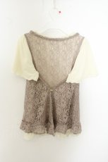 画像3: axes femme / レースベストレイヤードTシャツ M 生成り×ベージュ O-26-08-07-038-AX-TO-IG-OS (3)