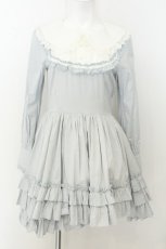 画像1: LOLITA他 / ヨーク襟ワンピース  サックス×アイボリー O-26-08-07-010-LO-OP-IG-OS (1)