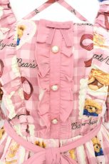 画像2: axes femme kawaii / ベアズベーカリー柄ロングワンピース M ピンク O-26-08-08-033-AX-OP-IG-OS (2)