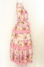画像4: axes femme kawaii / ベアズベーカリー柄ロングワンピース M ピンク O-26-08-08-033-AX-OP-IG-OS (4)