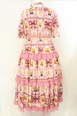画像5: axes femme kawaii / ベアズベーカリー柄ロングワンピース M ピンク O-26-08-08-033-AX-OP-IG-OS (5)