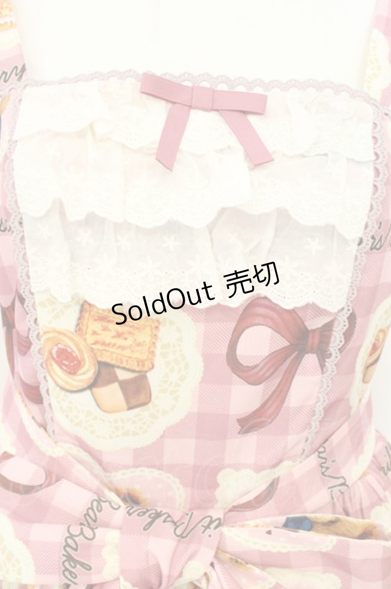 画像2: axes femme kawaii / ベアズベーカリー柄ジャンスカ M ピンク O-26-08-08-034-AX-OP-IG-OS (2)