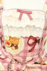 画像2: axes femme kawaii / ベアズベーカリー柄ジャンスカ M ピンク O-26-08-08-034-AX-OP-IG-OS (2)