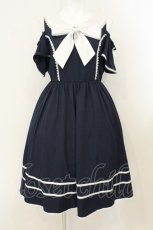 画像1: axes femme kawaii / オフショルセーラーワンピース M ネイビー×シロ O-26-08-08-035-AX-OP-IG-OS (1)