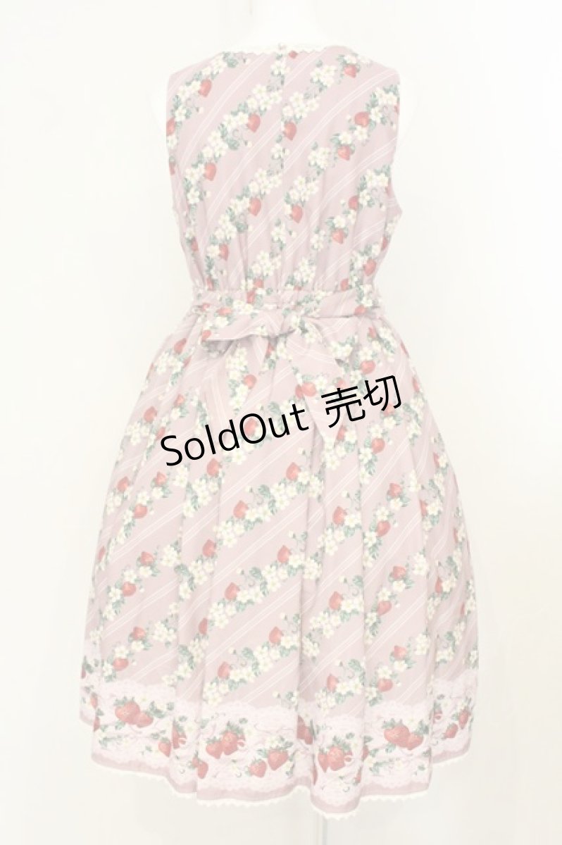 画像4: axes femme kawaii / いちご柄ジャンパースカート M ピンク O-26-08-08-036-AX-OP-IG-OS (4)