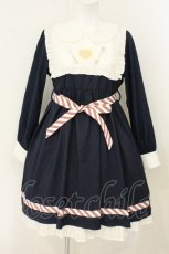 画像1: axes femme kawaii / 刺繍入りワンピース M ネイビー O-26-08-08-038-AX-OP-IG-OS (1)