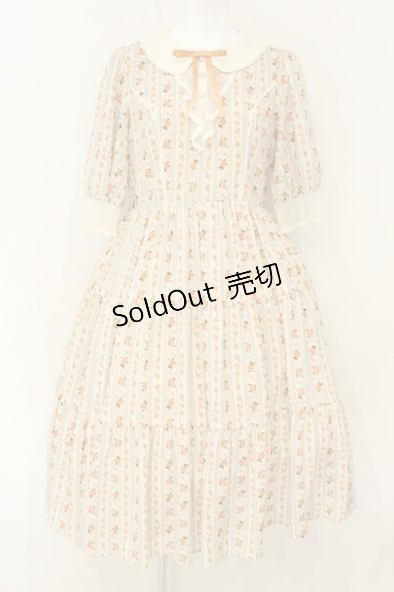 画像1: axes femme kawaii / プチローズ柄ワンピース M アイボリー O-26-08-08-039-AX-OP-IG-OS (1)