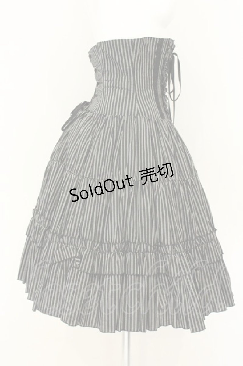 画像4: ATELIER PIERROT / ストライプコルセットスカート  ブラック O-26-08-08-046-EL-SK-IG-OS (4)