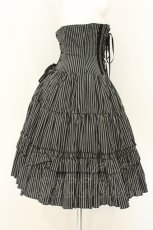 画像4: ATELIER PIERROT / ストライプコルセットスカート  ブラック O-26-08-08-046-EL-SK-IG-OS (4)
