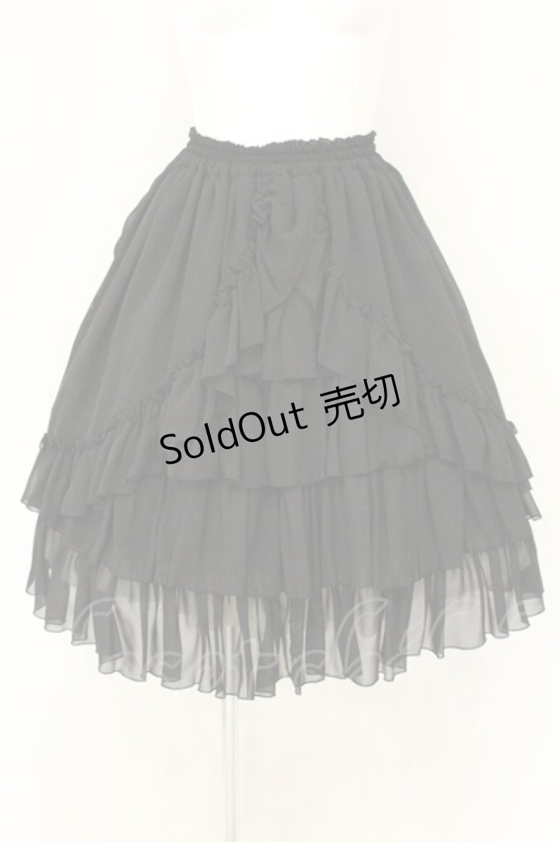 画像1: ATELIER PIERROT / シフォンスカート  ブラック O-26-08-08-047-EL-SK-IG-OS (1)