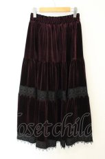 画像4: axes femme / ベロアティアードロングスカート F ワイン O-26-08-08-048-AX-SK-OW-OS (4)