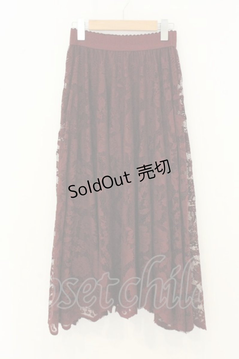 画像1: axes femme / レースサーキュラースカート M ワイン O-26-08-08-050-AX-SK-OW-OS (1)