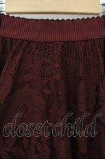 画像2: axes femme / レースサーキュラースカート M ワイン O-26-08-08-050-AX-SK-OW-OS (2)