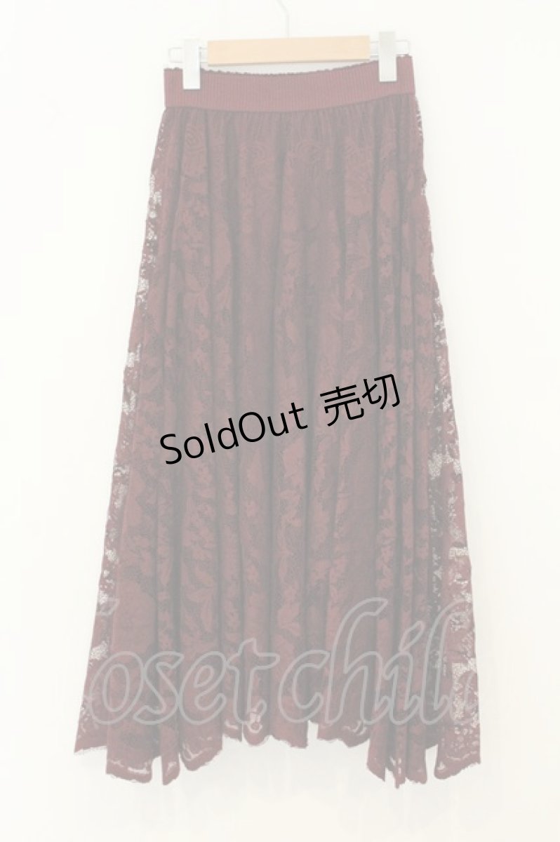 画像3: axes femme / レースサーキュラースカート M ワイン O-26-08-08-050-AX-SK-OW-OS (3)