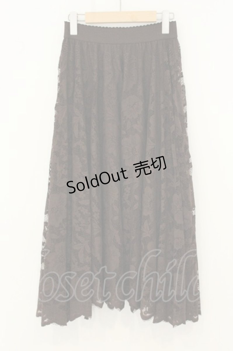 画像3: axes femme / レースサーキュラースカート M ブラウン O-26-08-08-051-AX-SK-OW-OS (3)