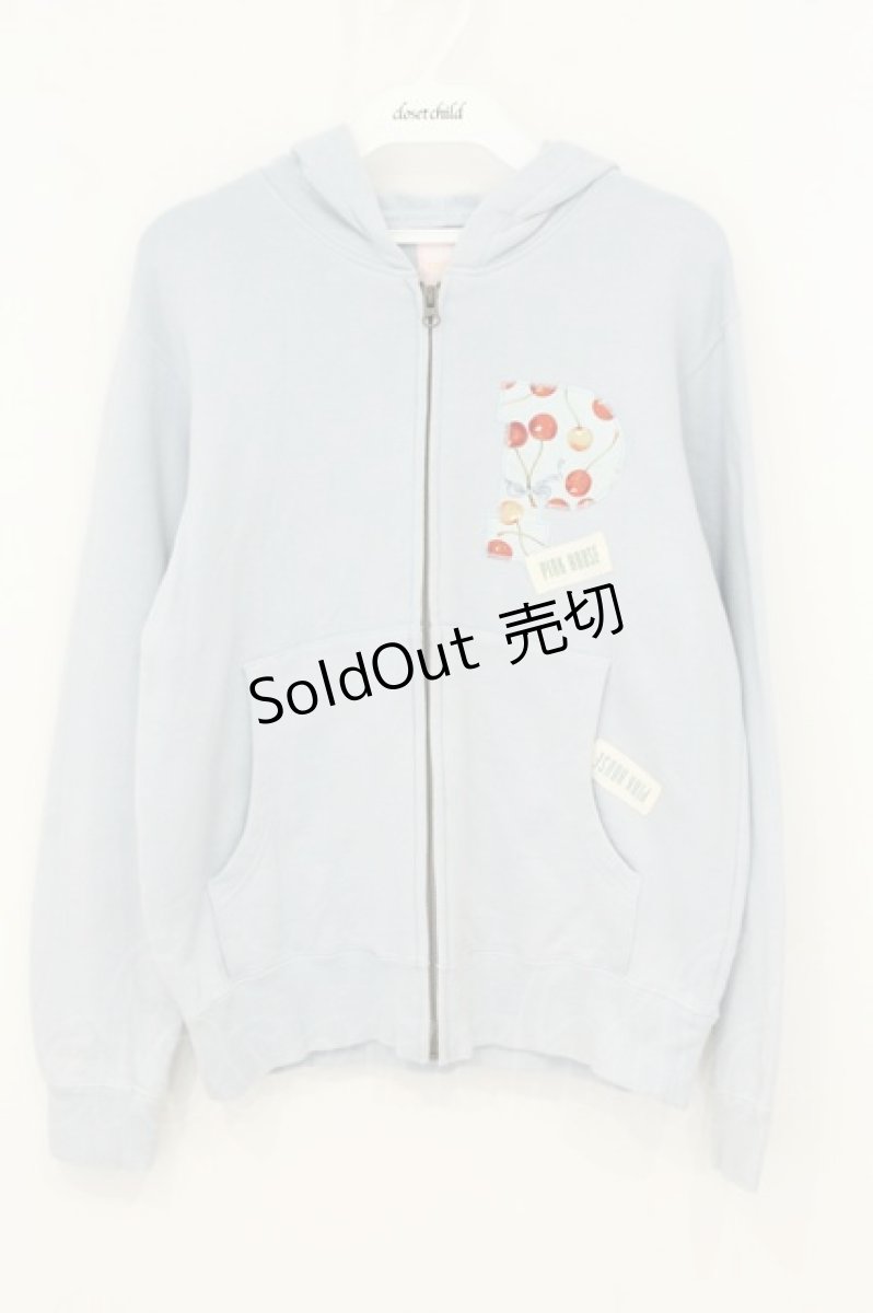 画像1: PINK HOUSE / CHELSEA　チェリーハートワッペン使いZIPパーカー 3(M) サックス O-26-08-08-056-LO-TO-OW-OS (1)