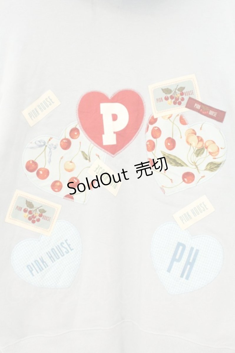 画像4: PINK HOUSE / CHELSEA　チェリーハートワッペン使いZIPパーカー 3(M) サックス O-26-08-08-056-LO-TO-OW-OS (4)