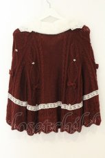 画像4: axes femme kawaii / ファーカラーニットケープ  ワイン O-26-08-08-007-AX-TO-IG-OS (4)