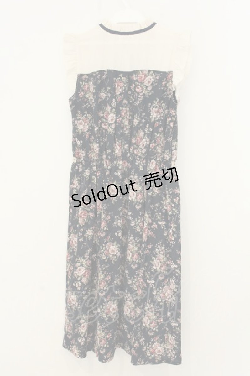 画像3: axes femme / ばら柄ノースリワンピース M ネイビー O-26-08-08-070-AX-OP-OW-OS (3)