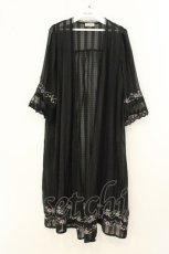 画像1: axes femme / ミュルーズ刺繍シアーガウン M クロ O-26-08-08-073-AX-TO-OW-OS (1)