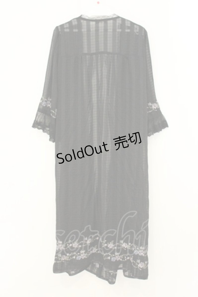 画像3: axes femme / ミュルーズ刺繍シアーガウン M クロ O-26-08-08-073-AX-TO-OW-OS (3)