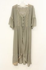 画像1: axes femme / バックレースデザインガウン M グリーン O-26-08-08-077-AX-TO-OW-OS (1)