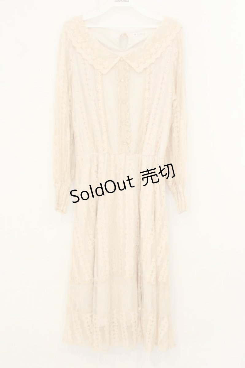 画像1: axes femme / 総レースワンピース M キナリ O-26-08-08-079-AX-OP-OW-OS (1)