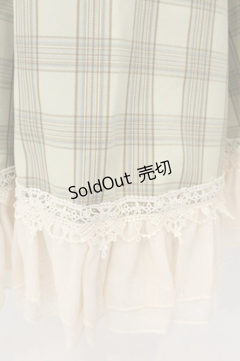 画像3: BABYGOD / チェック切替ワンピース  グリーン×生成り O-26-08-08-001-LO-OP-IG-OS (3)