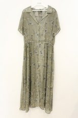 画像1: axes femme / 花柄開襟シャツワンピース M グリーン O-26-08-08-083-AX-OP-OW-OS (1)