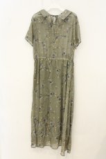 画像3: axes femme / 花柄開襟シャツワンピース M グリーン O-26-08-08-083-AX-OP-OW-OS (3)