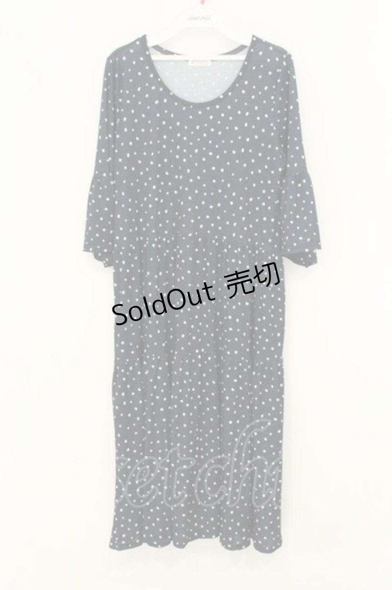 画像1: axes femme / ドットワンピース M ネイビー O-26-08-08-084-AX-OP-OW-OS (1)