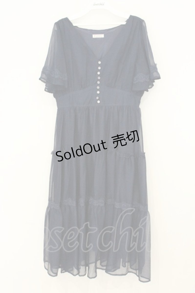 画像1: axes femme / ティアードワンピース M ネイビー O-26-08-08-087-AX-OP-OW-OS (1)