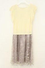 画像4: axes femme / レース×花柄ドッキングワンピース M キナリ×ラベンダー O-26-08-08-090-AX-OP-OW-OS (4)