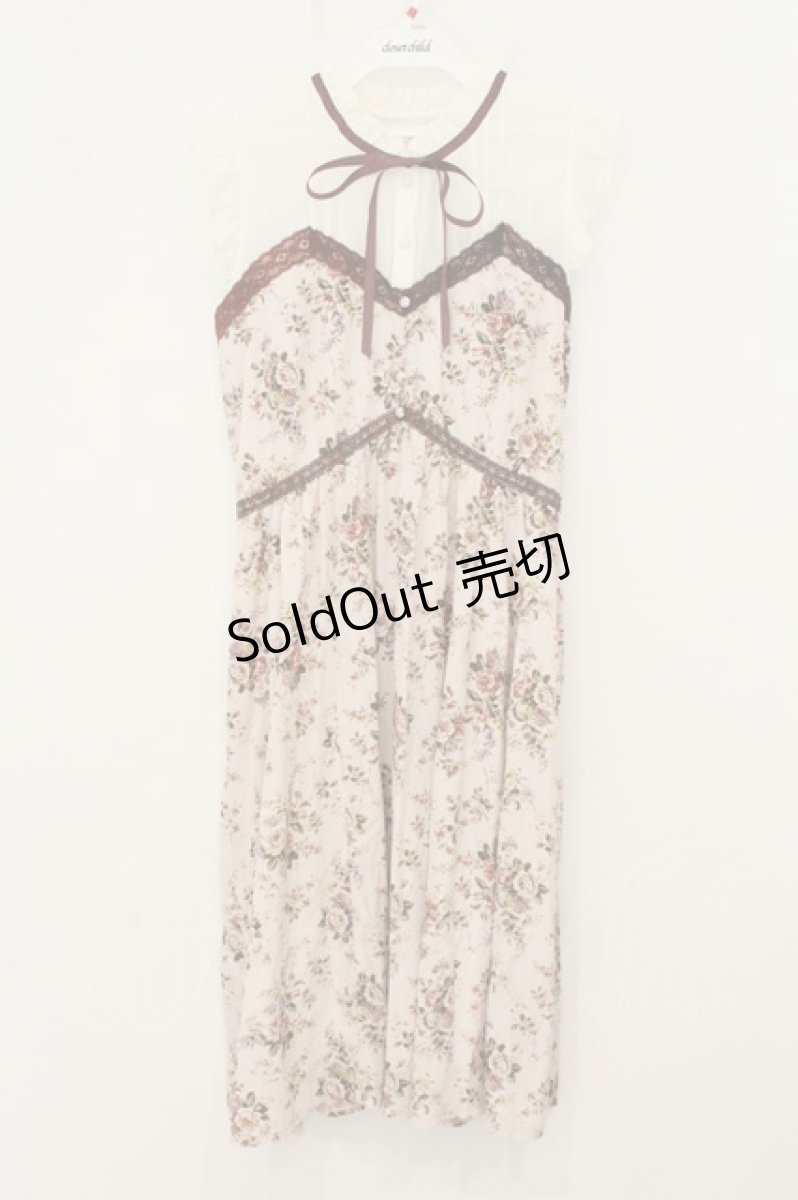 画像1: axes femme / ばら柄ノースリワンピース M ピンク O-26-08-08-093-AX-OP-OW-OS (1)