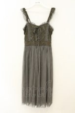 画像1: axes femme POETIQUE / ビスチェデザインチュールワンピース M グリーン O-26-08-08-096-AX-OP-OW-OS (1)