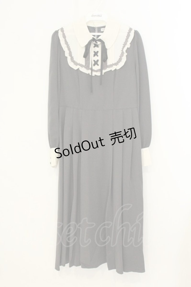 画像1: axes femme / ヨークレースアップロングワンピース M グレー×シロ O-26-08-08-016-AX-OP-IG-OS (1)