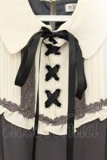 画像2: axes femme / ヨークレースアップロングワンピース M グレー×シロ O-26-08-08-016-AX-OP-IG-OS (2)