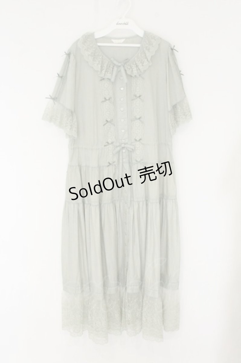 画像1: PINK HOUSE / ドットチュール×ローズチュールレース使いワンピース  薄荷 O-26-08-09-038-LO-OP-IG-OS (1)