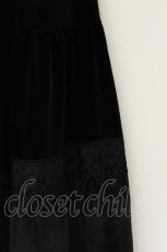 画像2: axes femme / ベロアティアードロングスカート F クロ O-26-08-09-046-AX-SK-OW-OS (2)