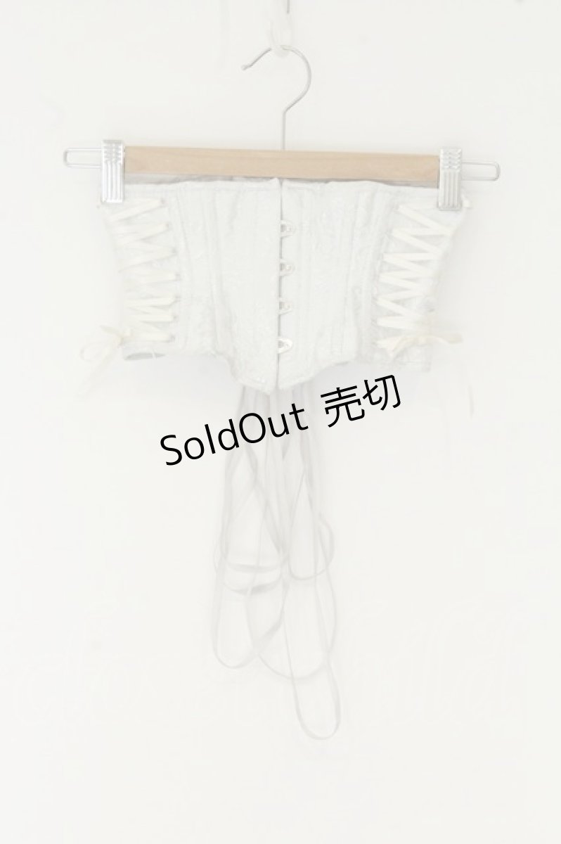 画像1: ATELIER PIERROT / Grim Shadows Corset  ホワイト＊シルバー O-26-08-09-026-EL-ZA-IG-OS (1)