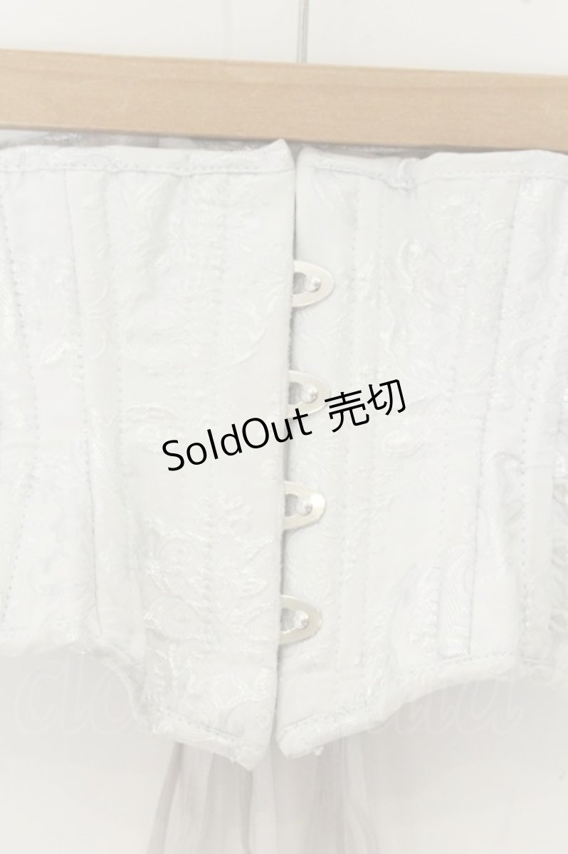 画像2: ATELIER PIERROT / Grim Shadows Corset  ホワイト＊シルバー O-26-08-09-026-EL-ZA-IG-OS (2)