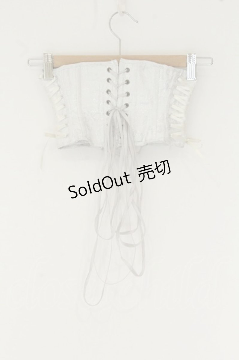 画像3: ATELIER PIERROT / Grim Shadows Corset  ホワイト＊シルバー O-26-08-09-026-EL-ZA-IG-OS (3)