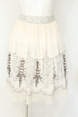 画像1: abilletage / プリンセス柄シフォンスカート（ミディアム）  オフホワイト O-26-08-09-031-GO-SK-IG-OS (1)
