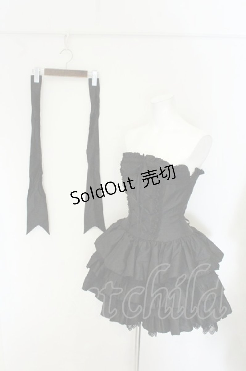 画像4: ATELIER PIERROT / ミニコルセットドレス  ブラック O-26-08-09-032-EL-OP-IG-OS (4)