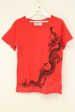 画像1: gouk / 龍プリントTシャツ  レッド O-26-08-10-040-GO-TS-IG-OS (1)
