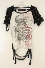 画像1: h.ANARCHY / ベルテッドスリーブTシャツ  ホワイト×ブラック O-26-08-10-046-HN-TO-IG-OS (1)
