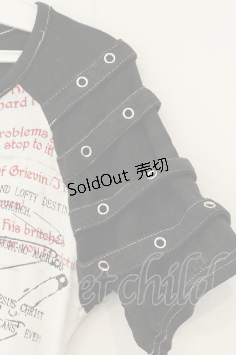 画像3: h.ANARCHY / ベルテッドスリーブTシャツ  ホワイト×ブラック O-26-08-10-046-HN-TO-IG-OS (3)