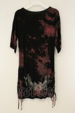 画像3: h.NAOTO / サイドギャザー染Tシャツ  ブラック×レッド系 O-26-08-10-048-HN-TO-IG-OS (3)