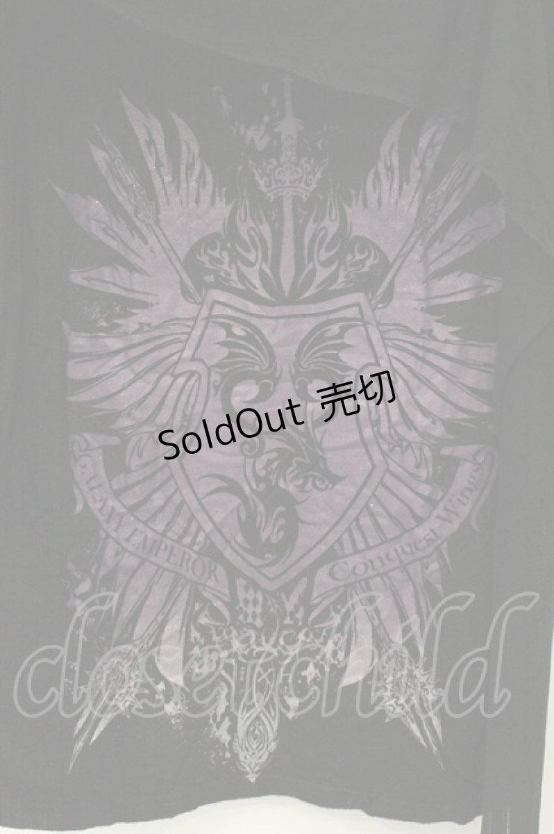 画像2: Sixh / チュールドレープTシャツ  ブラック×パープル×ホワイト O-26-08-10-049-HN-TO-IG-OS (2)